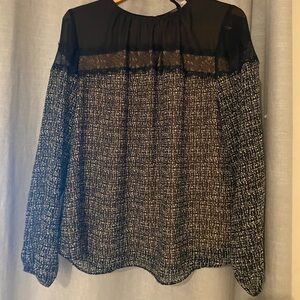 White House Black Market | Sheer and Lace Blouse Size 12